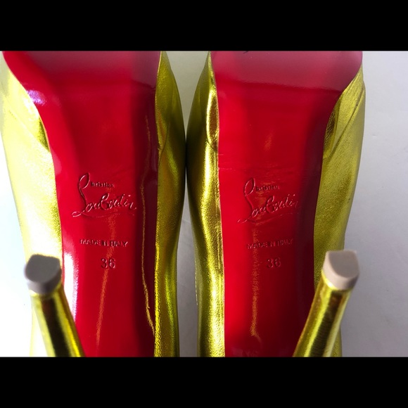 CHRISTIAN LOUBOUTIN PALAIS ROYALE LIME METALLIC - Picture 9 of 10